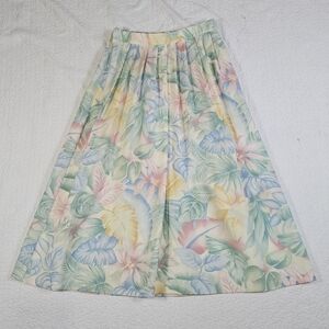 Vintage Alfred Dunner Pastel Floral Pleated Skirt